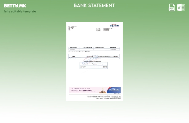 Модерен стил INDIA EQUITAS шаблон за извод од банка